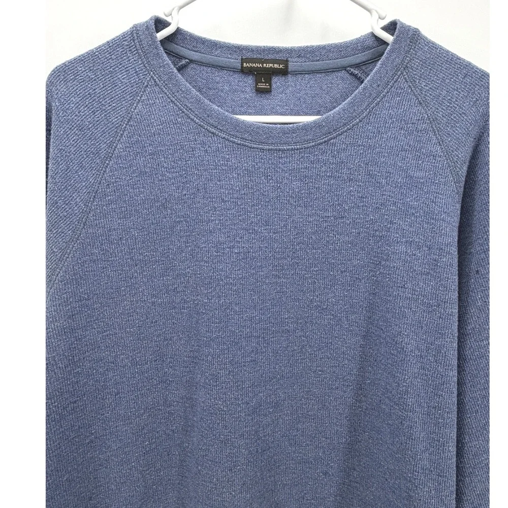 Banana Republic Sweatshirt Blue Crewneck Logo Pullover Outdoor Casual Men L EUC
